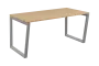 SEK-V - 16 stůl kancelářský, kovová podnož stříbrná, deska 25 mm, široký 1600 mm, bříza irská
